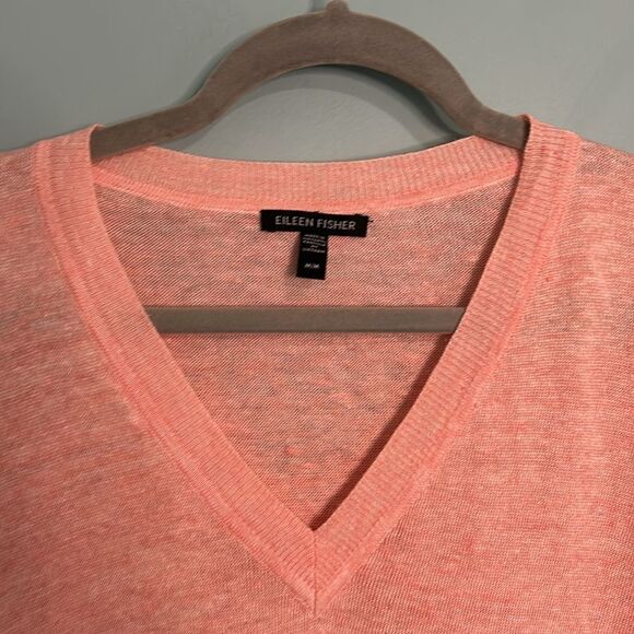 Eileen Fisher V-Neck Linen Box Top - Picture 4 of 8